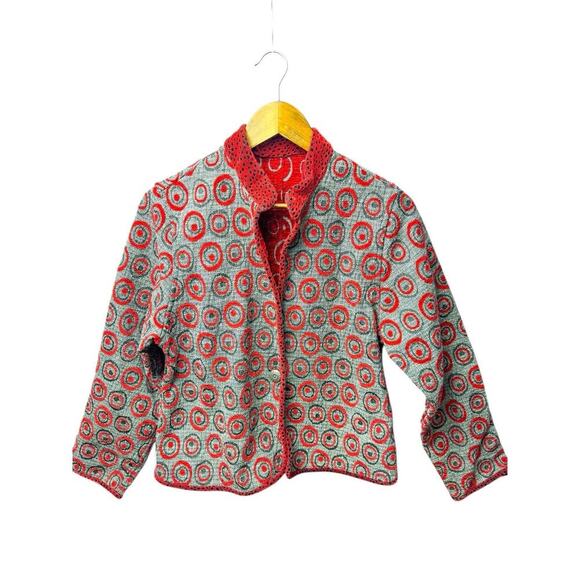 KHANGURA Style EMBROIDERED FLORAL SINGLE BUTTON Reversible Blazer/ JACKET - Picture 1 of 13